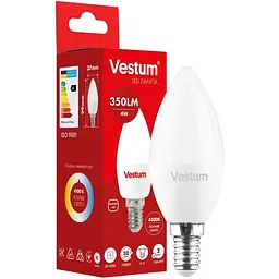 Світлодіодна лампа Vestum C37 4W 4100K 220V E14 1-VS-1307
