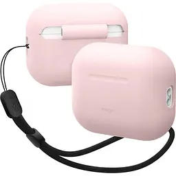 Чохол Elago Silicone Basic Case with Nylon Lanyard Light Pink для AirPods Pro 2nd Gen рожевий (EAPP2SC-BA+ROSTR-LPK) - мініатюра 2