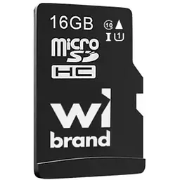 Карта пам'яті Wibrand microSDHC, 16Gb, Class10 UHS-I U1, без адаптера (WICDHU1/16GB)