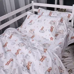 Комплект постільної білизни MirSon Фланель 010 Teddy ballons білий King Size King Size (2200009654107) - мініатюра 2
