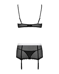 Еротичний костюм покоївки Obsessive Maidme set 5pcs L/XL, бюстгальтер, пояс з фартухом, панчохи, стр - мініатюра 6