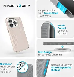 Оригінальний протиударний чохол Speck Presidio2 Grip для iPhone 15 Pro (6.1") Bleached Bone 150477-3214 - мініатюра 8