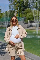 Льняні шорти для вагітних Cancun S/M Lullababe бежевий
