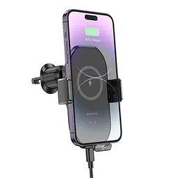 Автотримач Borofone BH205 з бездротовою зарядкою 15W чорний - мініатюра 5