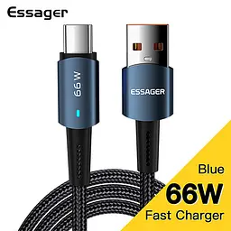 Зарядний кабель ESSAGER Sunset 6A PD66W Type-C 1 метр - мініатюра 2