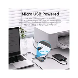 Концентратор Vention USB 3.0 to 4xUSB 3.0 Hub With Power Supply 0.15m black (CHLBB) - мініатюра 6