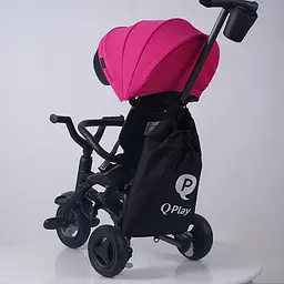 Велосипед складаний триколісний дитячий Qplay Nova+ Rubber Floral Pink (S700-13Nova+FloralPink) - мініатюра 10