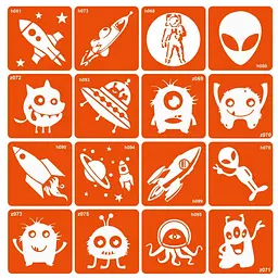 Набір трафаретів для біо-тату Monsters and rockets monsters-and-rockets-16