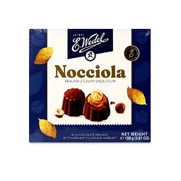 Цукерки E.Wedel Praliny Nocciola з фундуком з молочного шоколаду, 108 г (921845) - мініатюра 2