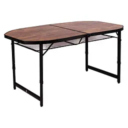 Складний стіл Bo-Camp Woodbine Oval 150x80 cm Black/Wood look (1404230), Коричневий