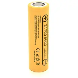 Акумулятор 21700 5000mah, (4700-5100mah) 15A, 3.7V(2.5-4.2V), Yellow Liitokala (Lii-50E / 23384)