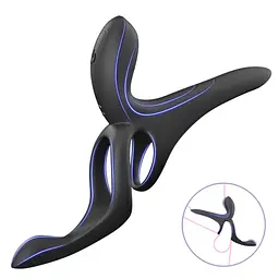 Вібраційне кільце - Erospace Men’s Play Vibrating Cock Ring With Clitoral & Taint Stimulation B11 - мініатюра 7
