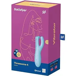 Кліторальний смарт вібратор Satisfyer Threesome 4 Blue із трьома пальчиками - мініатюра 4