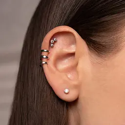 Сережка для хеліксу з білого золота Тріо (з40069) - мініатюра 4