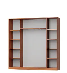 Шафа-купе тридверна MebelStar Комбо AL 2ДСП/Дзеркало 220x45x210 см Антрацит (MBS-3202) - мініатюра 2
