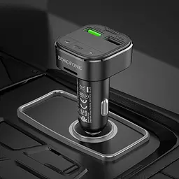 АЗП FM модулятор Borofone BC43 Flash 18W+QC3.0 (2USB-A) Black - мініатюра 8