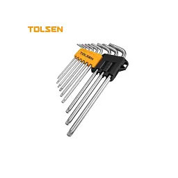 Набір інструментів Tolsen подовжених ключів Torx з отвором 9 шт Т10-Т50 (20057) - мініатюра 2