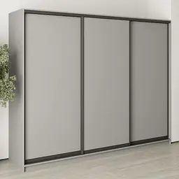 Шафа-купе тридверна MebelStar Уні BG 3ДСП 260x60x210 см Сіра мишка (MBS-7958)