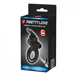 Ерекційне кільце - Pretty Love Vibro Penis Ring Bunny III Black LyBaile BI-210206 89789 - мініатюра 1
