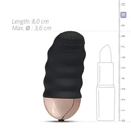Віброяйце Teazers Ribbed Vibrating Egg, 8 см (чорний) - мініатюра 2