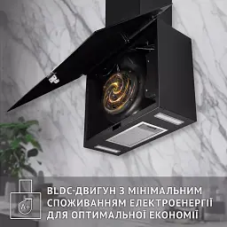 Витяжка декоративна похила Perfelli RIVA NERO - мініатюра 8