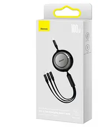 Кабель Baseus Bright Mirror 2 Series Retractable 3-in-1 Cable Type-C to MicroUSB+Lightning+Type-C 100W 1.1m CAMJ010201 Black - мініатюра 4