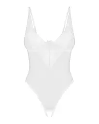 Боді Obsessive Alissium Crotchless XS/S білий - мініатюра 4