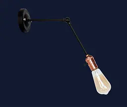 Бра настінне Levistella 752WT1906-1, E27, 60W, чорний метал, рожеве золото, для дому - мініатюра 2