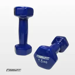 Гантель для фітнесу 1.5 кг EasyFit із вініловим покриттям синя - мініатюра 2