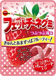 Жувальні цукерки Bourbon Fettuccine Gummy Crushed Strawberry Flavor зі смаком полуниці 50 г