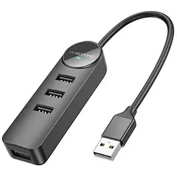 Конвертер Хаб адаптер Borofone DH5 Erudite 4-in-1 на 4 Usb 2.0 з кабелем 20 см