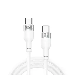 Кабель Brevia Type-C to Type-C 60W 1,2 м, білий ZIP (52120WCCZ1)
