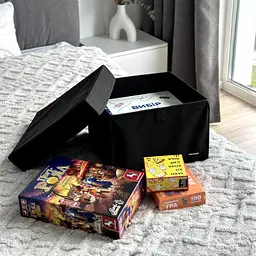 Короб для іграшок та настільних ігор L з кришкою  ORGANIZE  - 30*30*20 см (чорний) - мініатюра 3