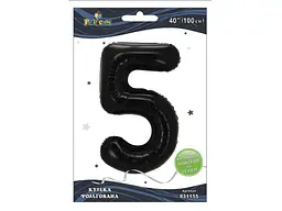 Кулька фольгована цифра PELICAN 40 (100 см) 1 5 чорна