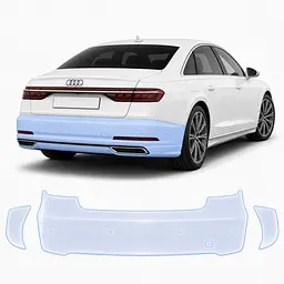 Антигравійна захисна бронеплівка за лекалами для Audi A8 D5 2017-2021 - задній бампер