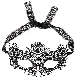 Мереживна маска Cottelli Accessoires Orion Embroidered OS чорний - мініатюра 2