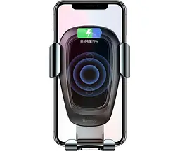 Бездротовий ЗП і тримач Baseus Metal Wireless Charger Gravity Car Mount (WXYL-B0A) - мініатюра 6