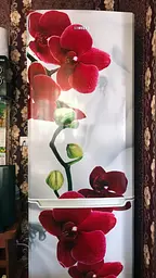 Вінілова наклейка на холодильник Червона орхідея шовк самоклейка квіти сірий 65х200 см Happy Pocket Z180390 - мініатюра 9