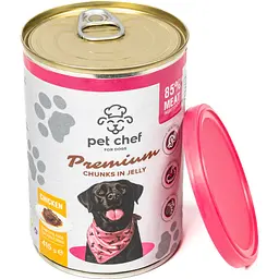 Вологий корм для дорослих собак Pet Chef Шматочки в желе з куркою 415 г duplication - мініатюра 3