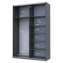Шафа-купе Doros G-Caiser Графіт Графіт 2 ДСП 160х60х240 (42005085) - мініатюра 6