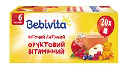 Дитячий фруктовий фіточай Bebivita вітамінний в пакетиках 20 шт.