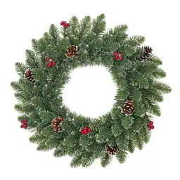 Різдвяний вінок Black Box Trees Creston Frosted Ягоди та шишки 60 см (8718861153002)