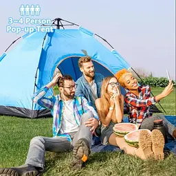 Автоматичний намет Pop-Up на 3-4 особи 200×200×140 см OldBro складаний із сумкою синій водостійкий CC-SYLX002 - мініатюра 8
