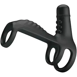 Насадка на пеніс з вібрацією Pretty Love Vibrating Penis Sling 11.5 см чорний