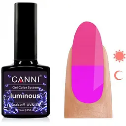 Гель-лак Canni Luminous №811, 7.3 мл рожевий неон/яскрава фуксія - мініатюра 2