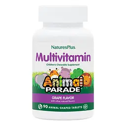 Вітаміни та мінерали NaturesPlus Animal Parade Children's Multivitamin 90 жувальних таблеток Виноград