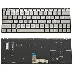 Клавіатура для ноутбука ASUS (UX333 series) rus, silver, без фрейма, підсвічування клавіш