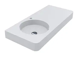 Умивальник Miraggio LOOP 1000 L (8813930) Miramarble, Глянцевий, Підвісний, Білий