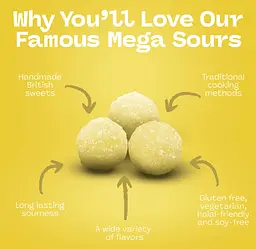 Кислі цукерки Barnetts Mega Sour Lemon Candy 104г - мініатюра 4