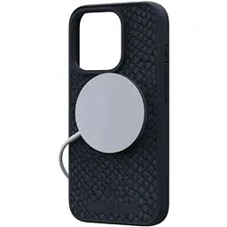 Чохол-накладка Njord Salmon Leather MagSafe Case Black для iPhone 15 Pro (NA53SL00) - мініатюра 4